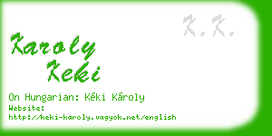 karoly keki business card