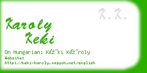 karoly keki business card